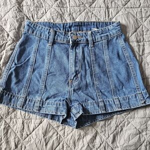 Womens High Waisted Denim Shorts Size 28